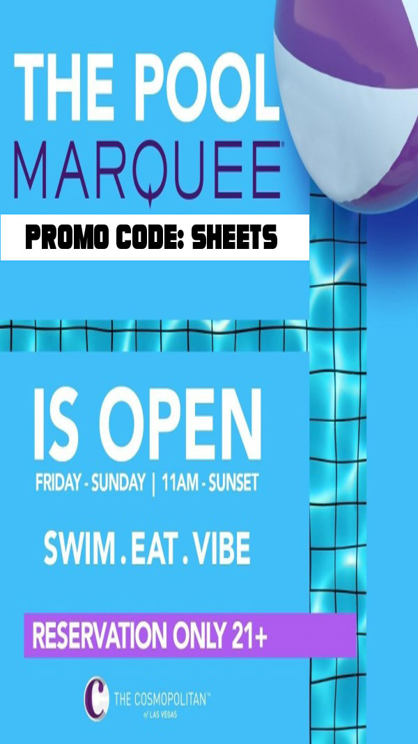 Marquee Dayclub Promo Code Sheets