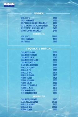 Circa stadium swim bottle menu pricing
