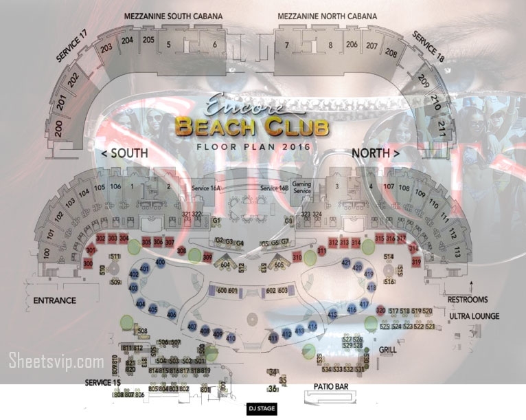 Encore Beach Club Layout Encore Beach Club Layout