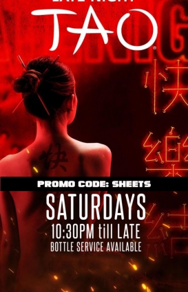 Tao Nightclub Promo Code Sheets